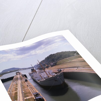 View of Ship at Panama Canal's Miraflores Locks by Anonymous