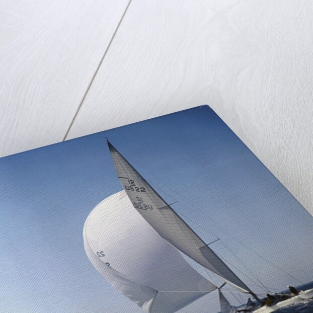 Windblown Sails of Yacht on Open Sea by Anonymous