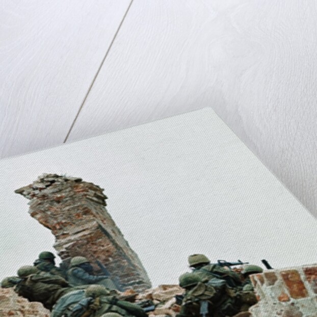 Marines Climbing Ruins by Anonymous