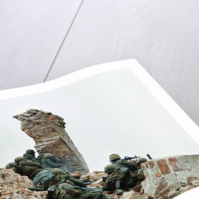 Marines Climbing Ruins by Anonymous