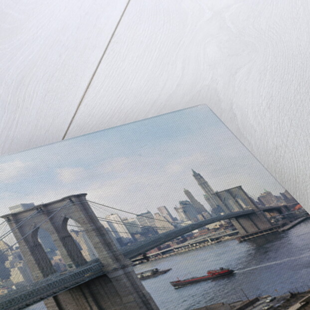 Brooklyn Bridge with Lower Manhattan Skyline by Anonymous