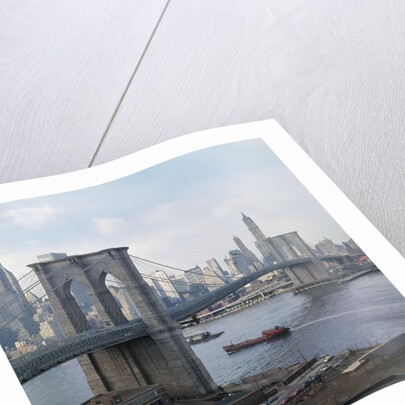 Brooklyn Bridge with Lower Manhattan Skyline by Anonymous