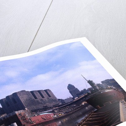 Factory Buildings Alongside Dock Area by Corbis