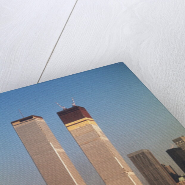 Twin Towers During Construction by Anonymous