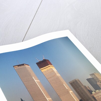 Twin Towers During Construction by Anonymous