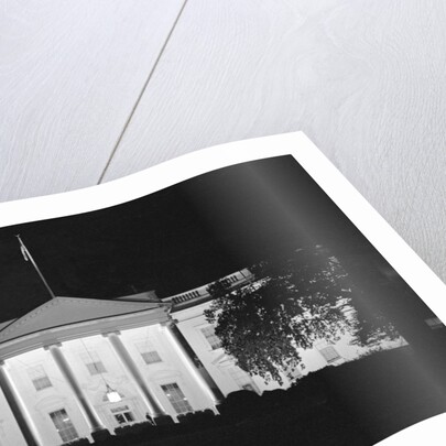 View of a Dimmed White House Building by Anonymous