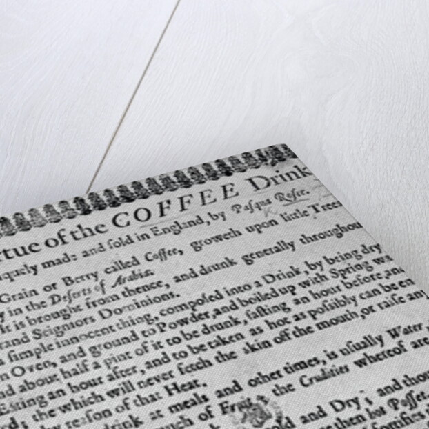 Coffee Advertisement of 1660. by Anonymous