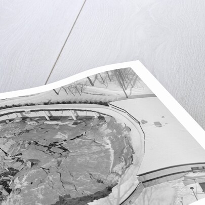 Aerial View of Damaged Auditorium by Anonymous