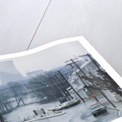 Street with Nuclear Cooling Towers in Background by Anonymous