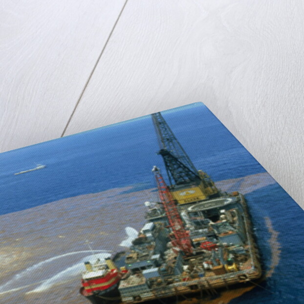 Manned Rig in Oil Spilled Waters by Anonymous