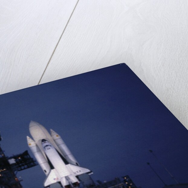 Illuminated Columbia on Launch Pad by Anonymous