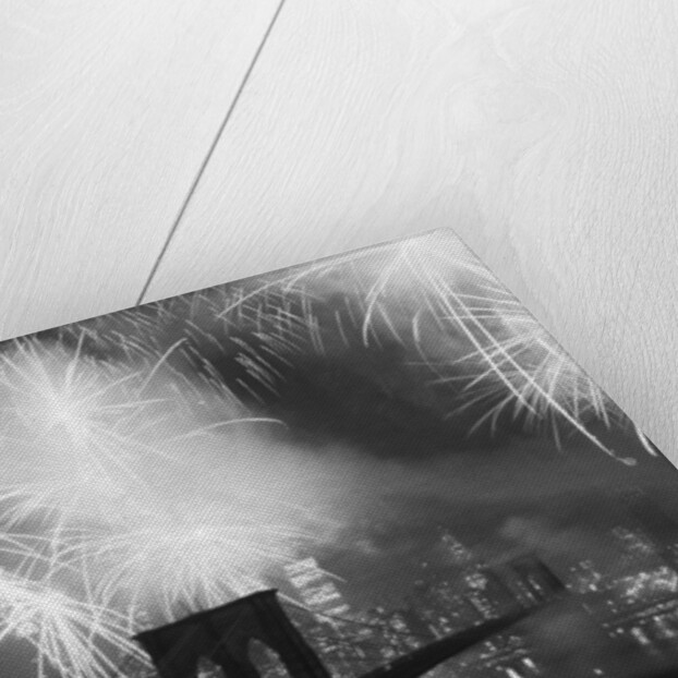 Fireworks over the Brooklyn Bridge by Anonymous