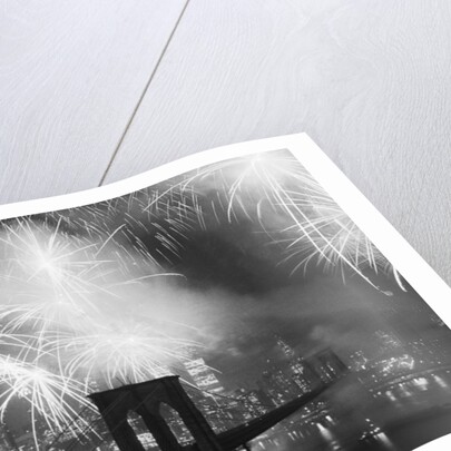 Fireworks over the Brooklyn Bridge by Anonymous