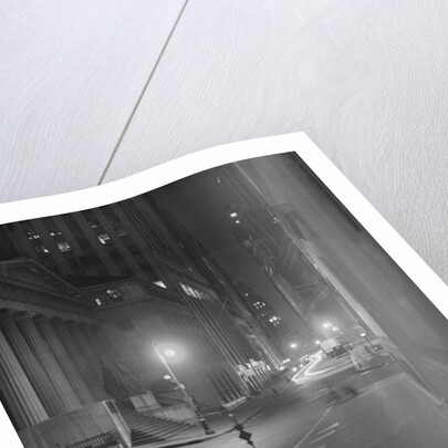 View of Wall Street Offices Working at Night by Anonymous