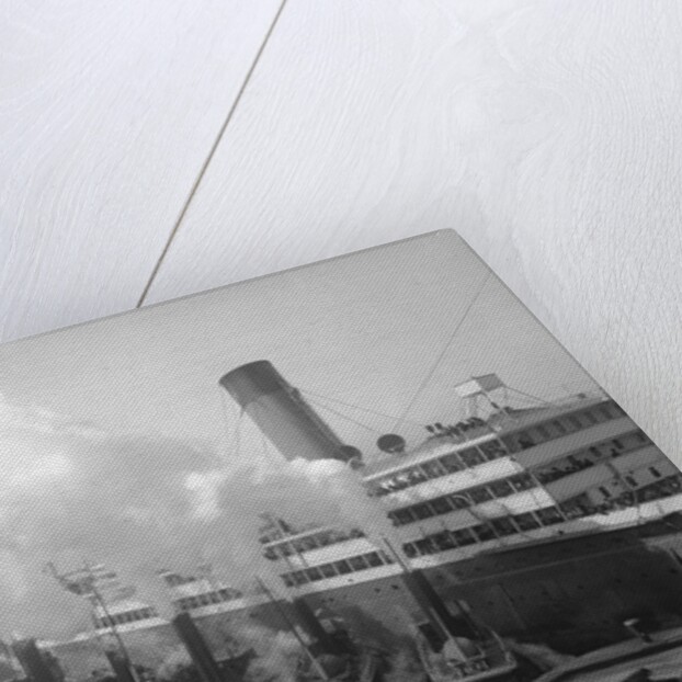 Large Ship with Smaller Boats Alongside by Anonymous