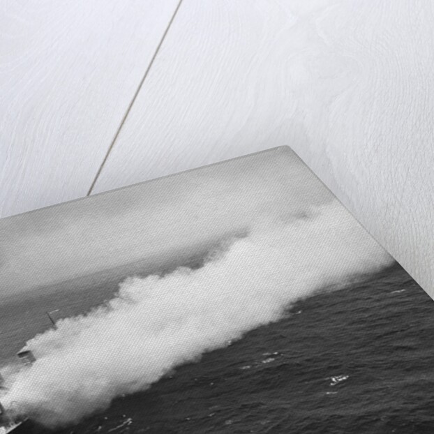 Aerial View of a Burning Ship by Anonymous