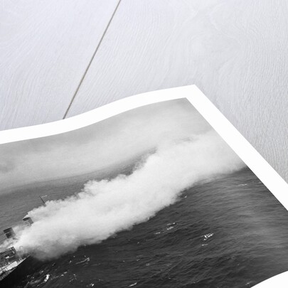 Aerial View of a Burning Ship by Anonymous