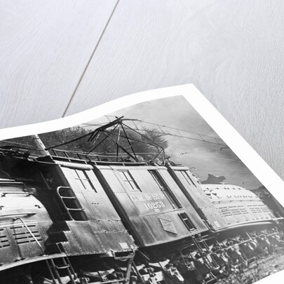 Steam Railroad Running Along Tracks by Anonymous