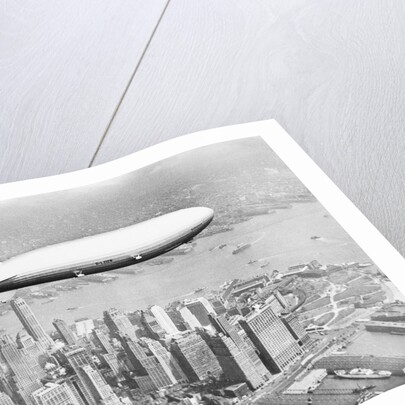 Hindenburg Flying over Lower Manhattan by Anonymous