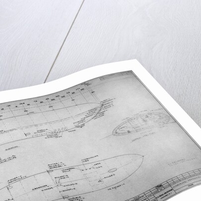 Drawing of Hindenburg with Stations and Crew Names by Anonymous