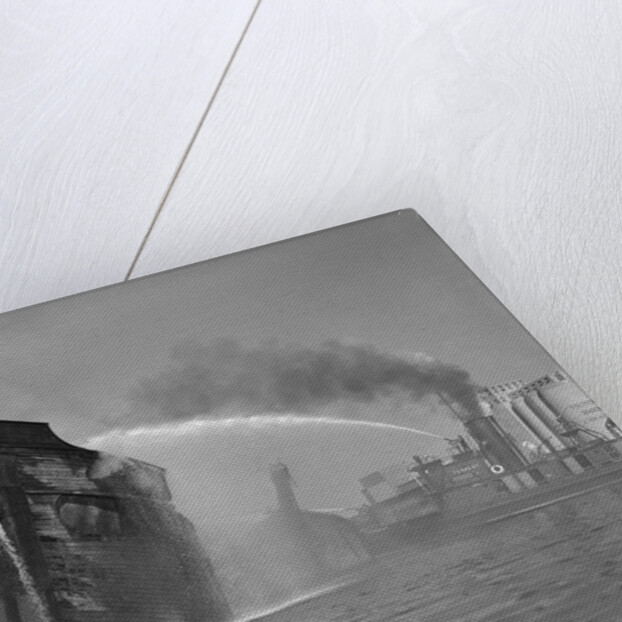 Fireboat Dousing Wooden Ship by Anonymous
