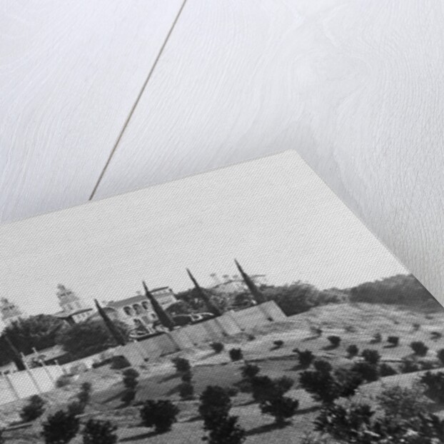 Exterior View of William R. Hearst's Castle with Landscape by Anonymous
