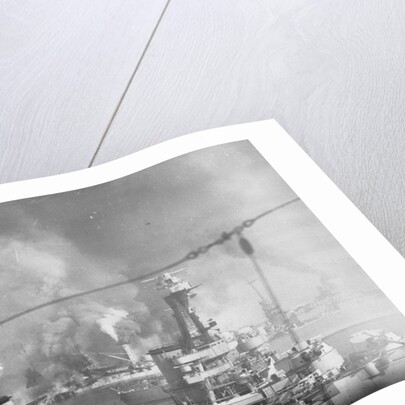 Fire and Smoke Emerging from Battleship Bretagne by Anonymous