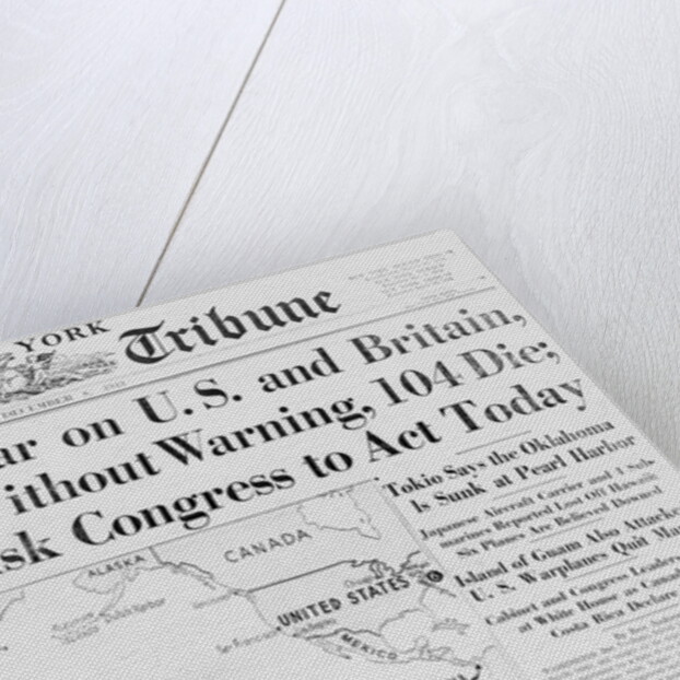 New York Herald Tribune Headlines Japan Declaring War by Anonymous