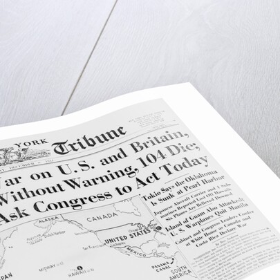 New York Herald Tribune Headlines Japan Declaring War by Anonymous
