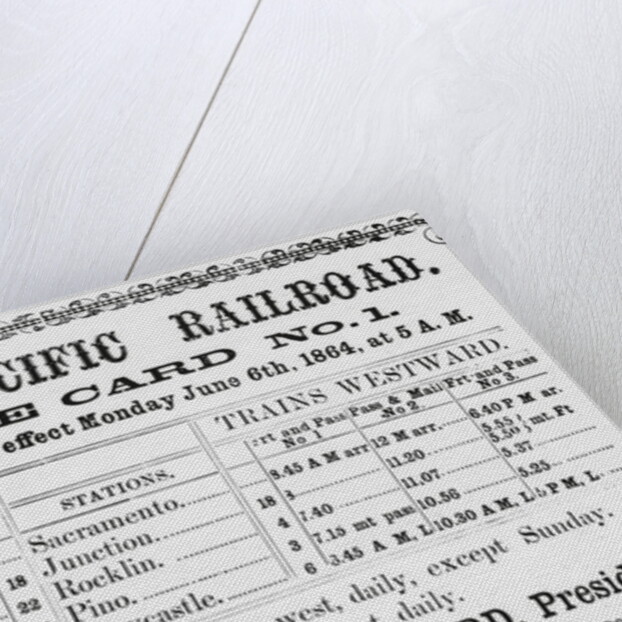Railroad Timetable from 1864 by Anonymous