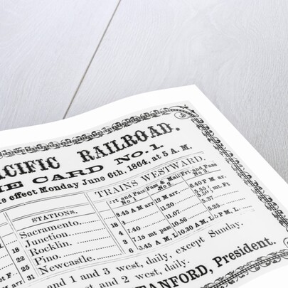 Railroad Timetable from 1864 by Anonymous