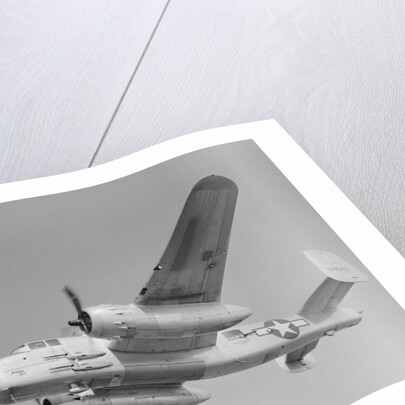 World War II B-25 Aircraft Training in Sky by Anonymous