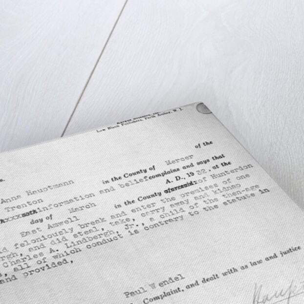 Warrant for Lindbergh Kidnapping by Anonymous