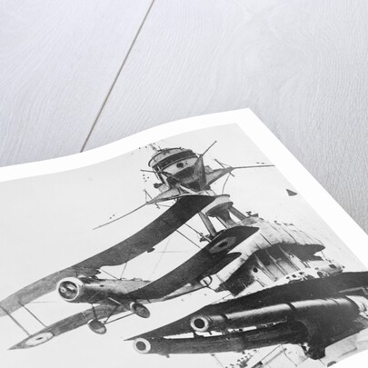 Biplane Taking off from Aircraft Carrier by Anonymous