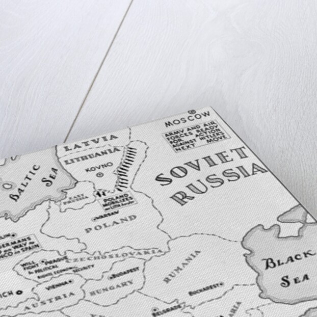 Map of Europe Shortly Before German Invasion of Poland by Anonymous