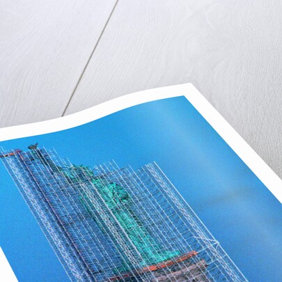 Scaffolding Covering Statue of Liberty by Anonymous