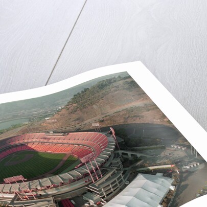 Aerial View of Earthquake Damaged Stadium by Anonymous