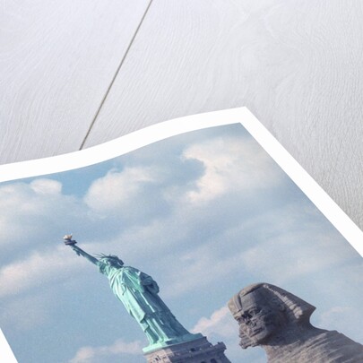 Giant Sphinx Replica and Statue of Liberty by Anonymous