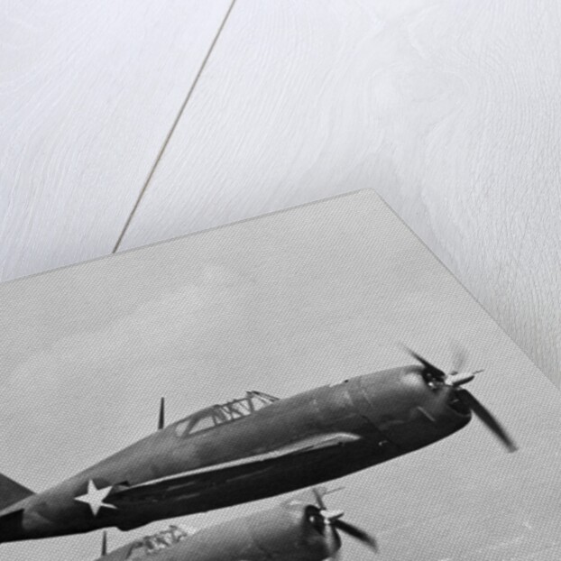 USAAF P-47 THunderbolt Fighter Planes in Flight by Anonymous