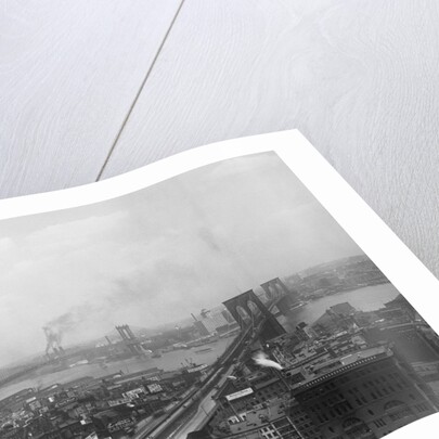 Top View of Brooklyn and Manhattan Bridges by Anonymous