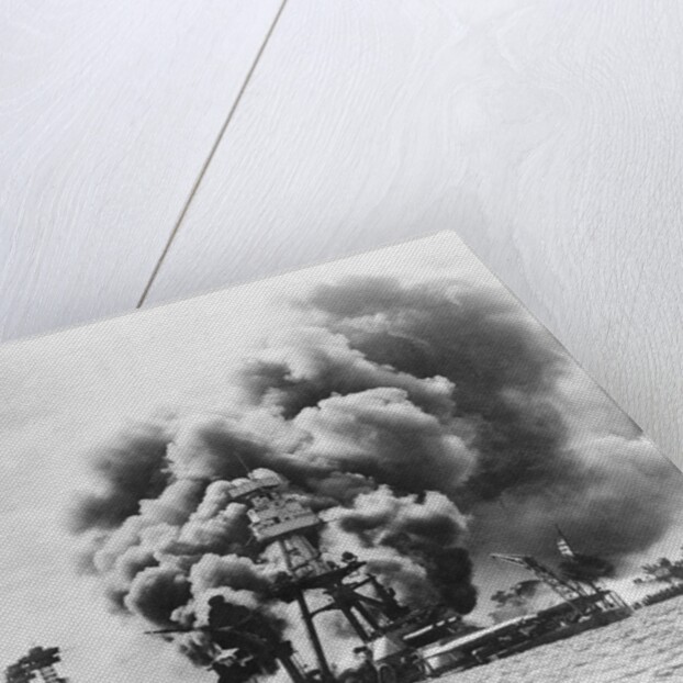 Ships Under Attack at Pearl Harbor by Anonymous