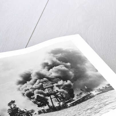 Ships Under Attack at Pearl Harbor by Anonymous