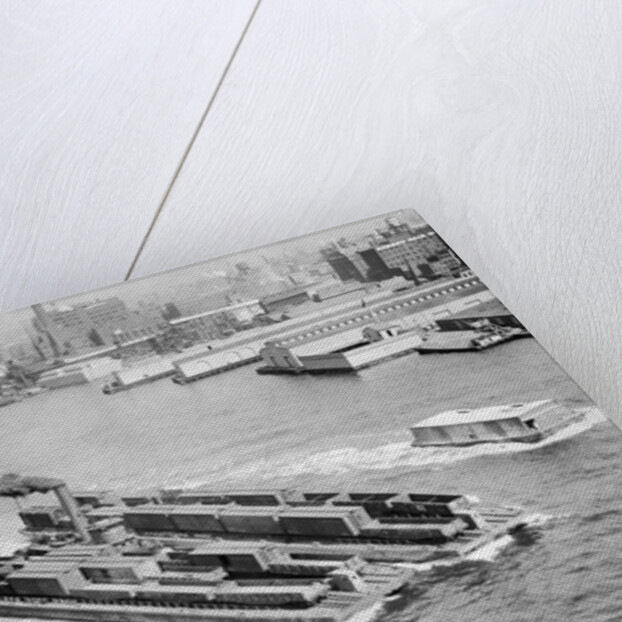 Tug Boat Pulling Two Barges by Anonymous