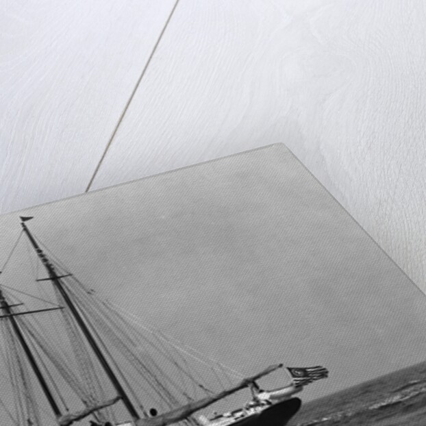 A Yacht with Sails Down by Anonymous