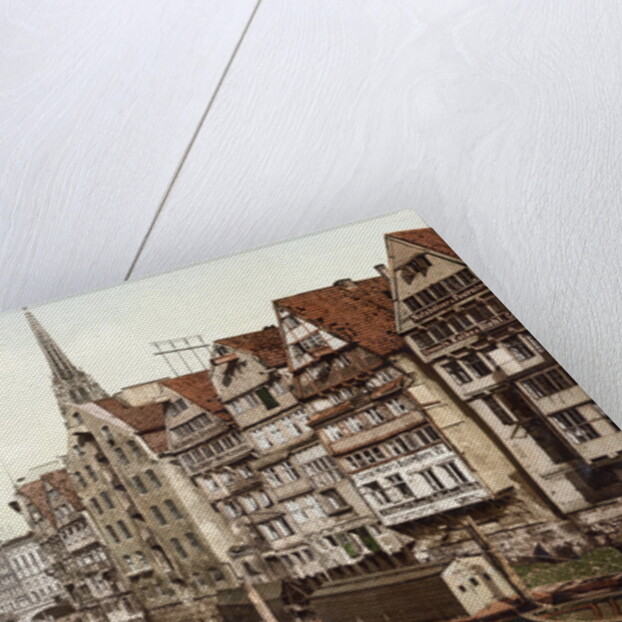 Boats and Residences Lining Waterway by Anonymous