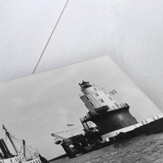 Steamboat Approaching a Lighthouse by Anonymous