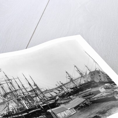 Ships Docked at Pier by Anonymous