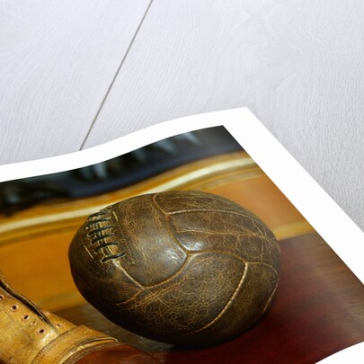 1900s Soccer Ball and Boots by Anonymous