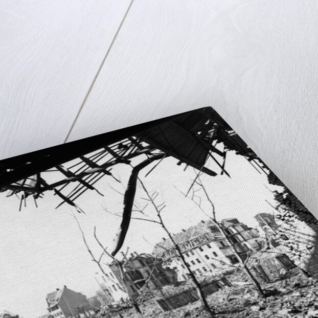 American Tank Amid Rubble in Street of German City by Anonymous