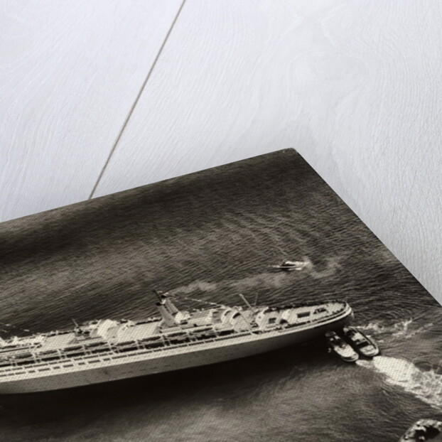 Tugboats Helping the S.S. Rotterdam Dock by Anonymous